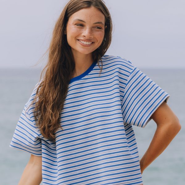 Daily Drills Striped Ribbed Relaxed Tee