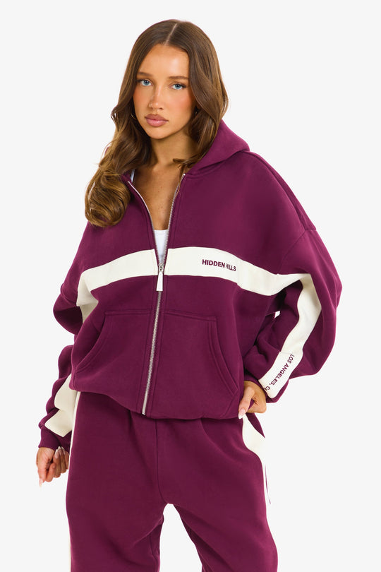Hidden Hills Contrast Panel Zip Hoodie