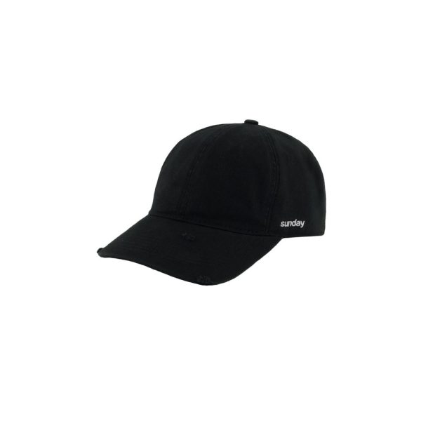 Sunday Distressed Script Cap Black