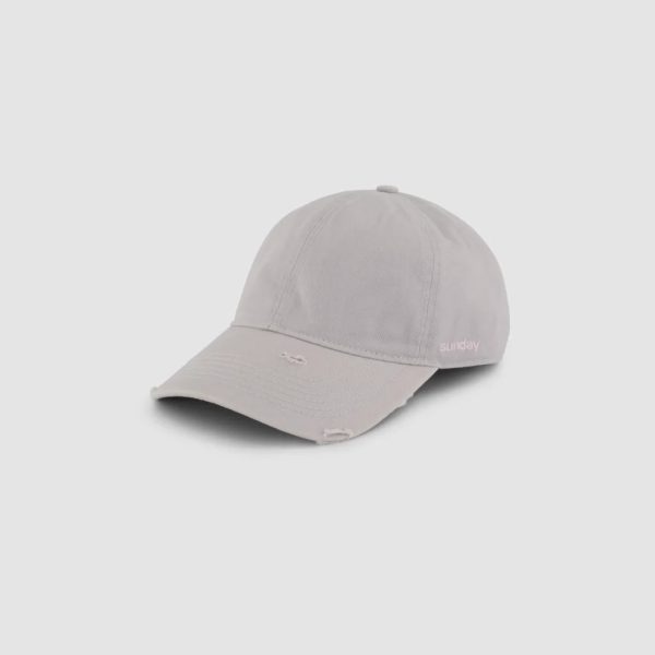 Sunday Distressed Script Cap Grey