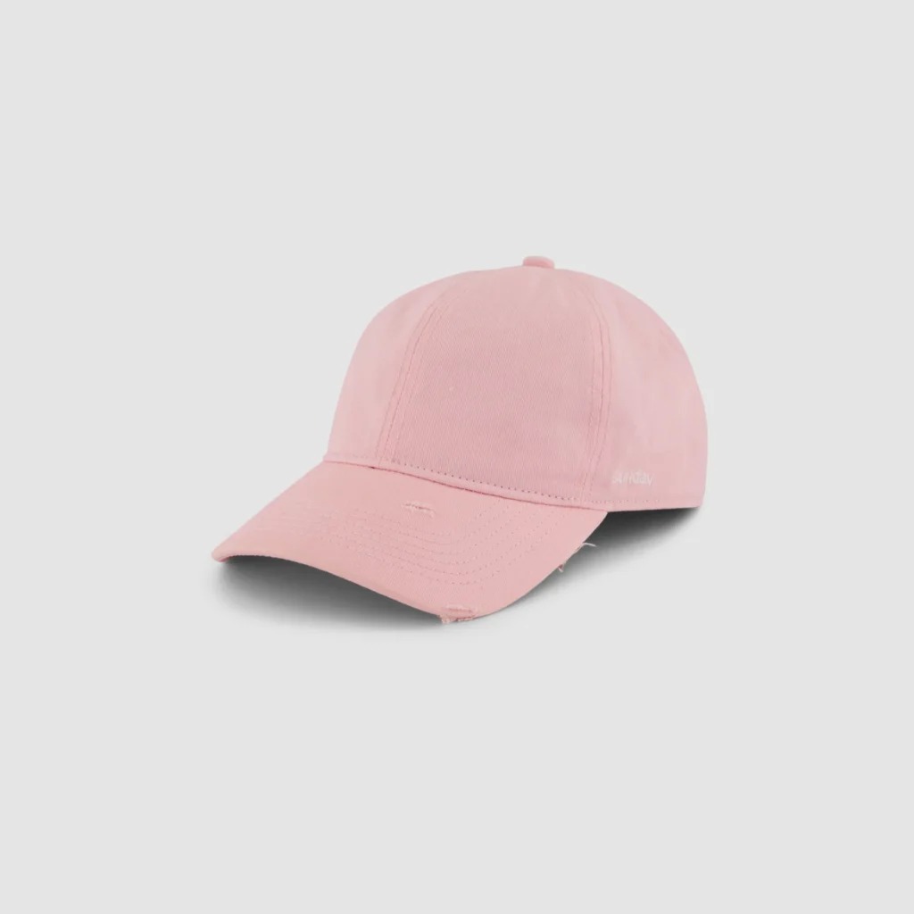 Sunday Distressed Script Cap Powder Pink
