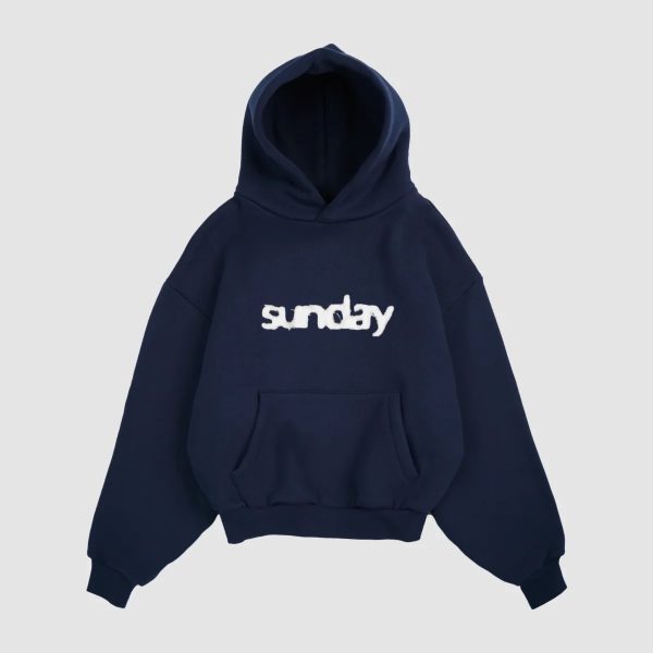Sunday Heavyweight Applique Hoodie Navy