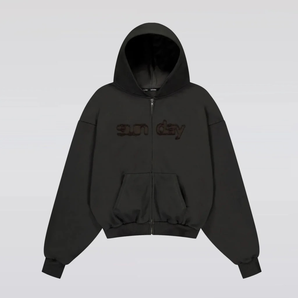 Sunday Heavyweight Appliqué Zip-up 2.0 Vintage Charcoal