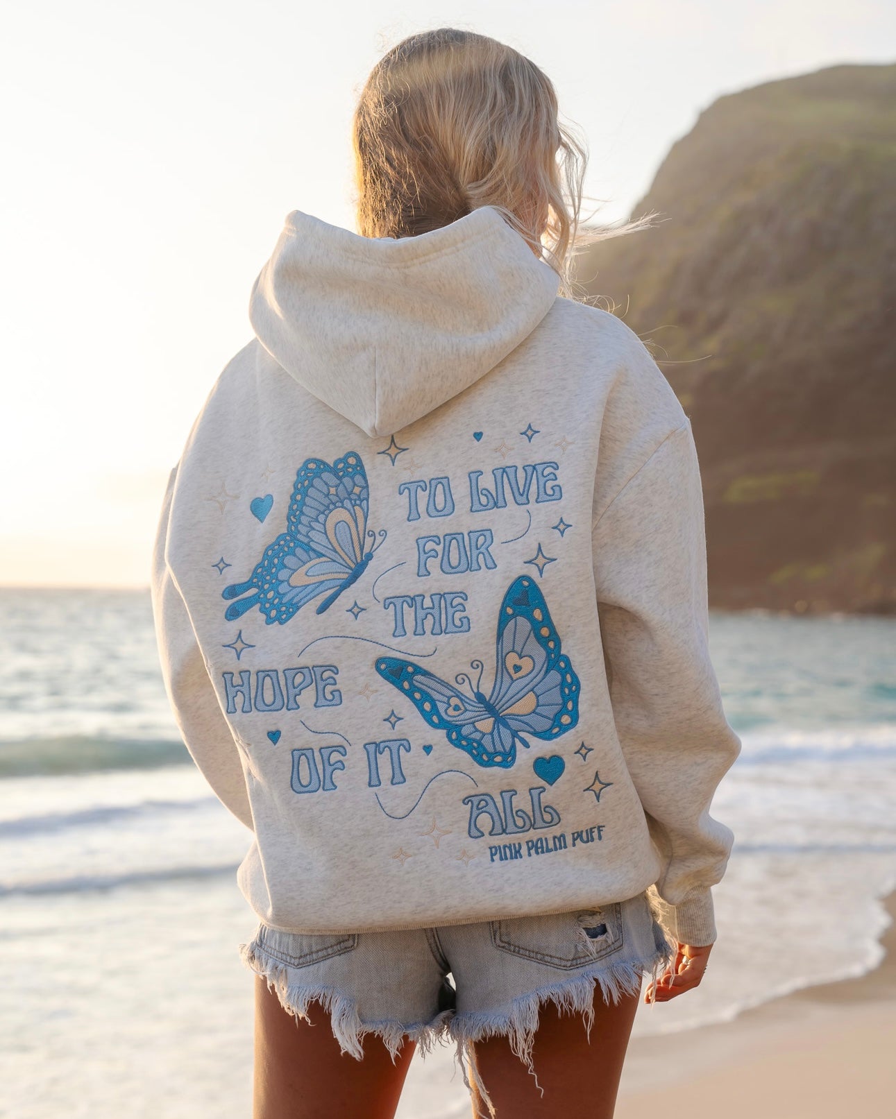 Pink Palm Puff to Live for the Hope of It All Hoodie