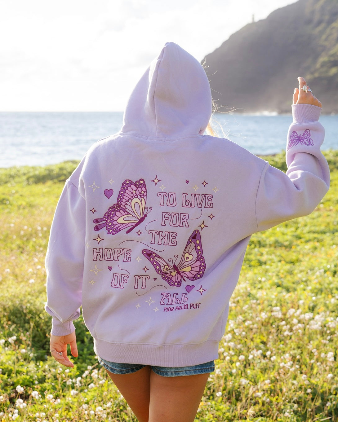 Pink Palm Puff to Live for the Hope of It All Hoodie